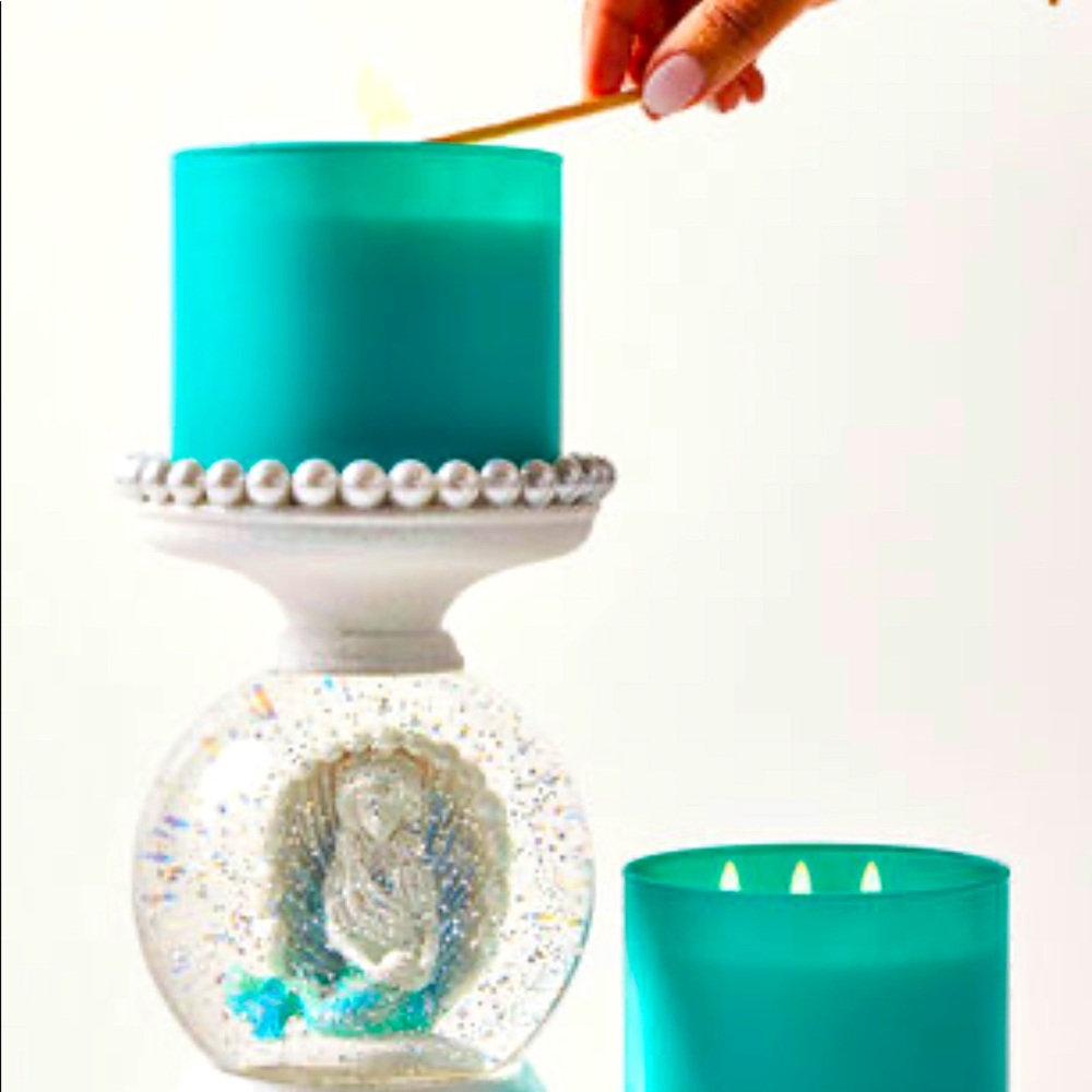 🧜‍♀️ Magical Mermaid Glitter Water Globe Candle Holder Bath and Body Works New